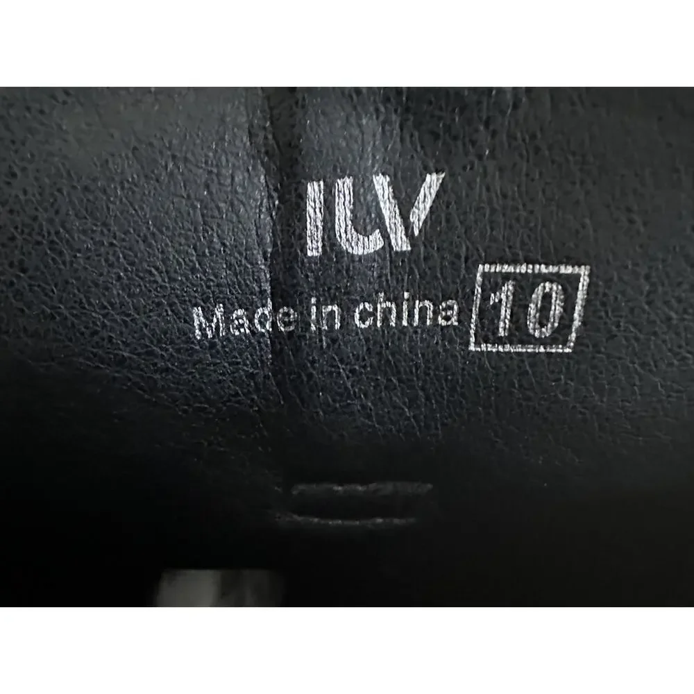 IUV Women’s Size 10 Black Leather Cowboy Cowgirl Boots Embroidered Pointy Toe